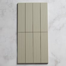 Hiroshi Stripe Matt Green Subway Ceramic Tile